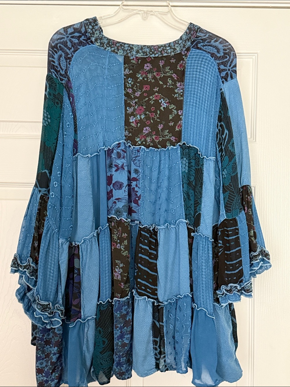 Young Threads Blue Patchwork Peasant Tunic - Picture 6 of 9